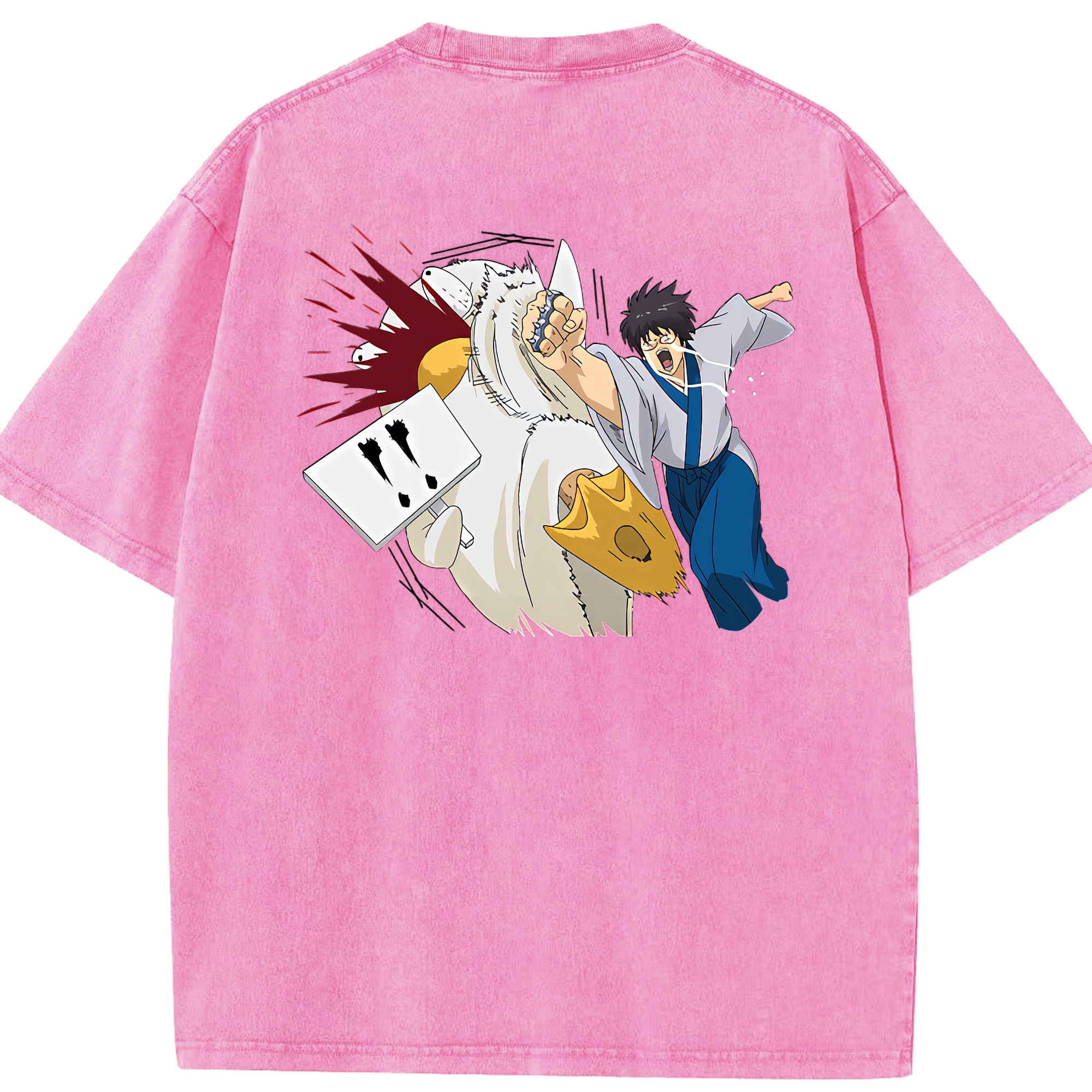 （画像用） ぎんたま 坂田銀時（さかたぎんとき） 神楽 志村新八（しむら しんぱち） GINTAMA Sakata Gintoki Kagura Shimura Shinpachi 綿100% ヴィンテージ風 半袖Tシャツ（背面プリント）
